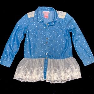 3T EUC Design Theory star print button up blouse